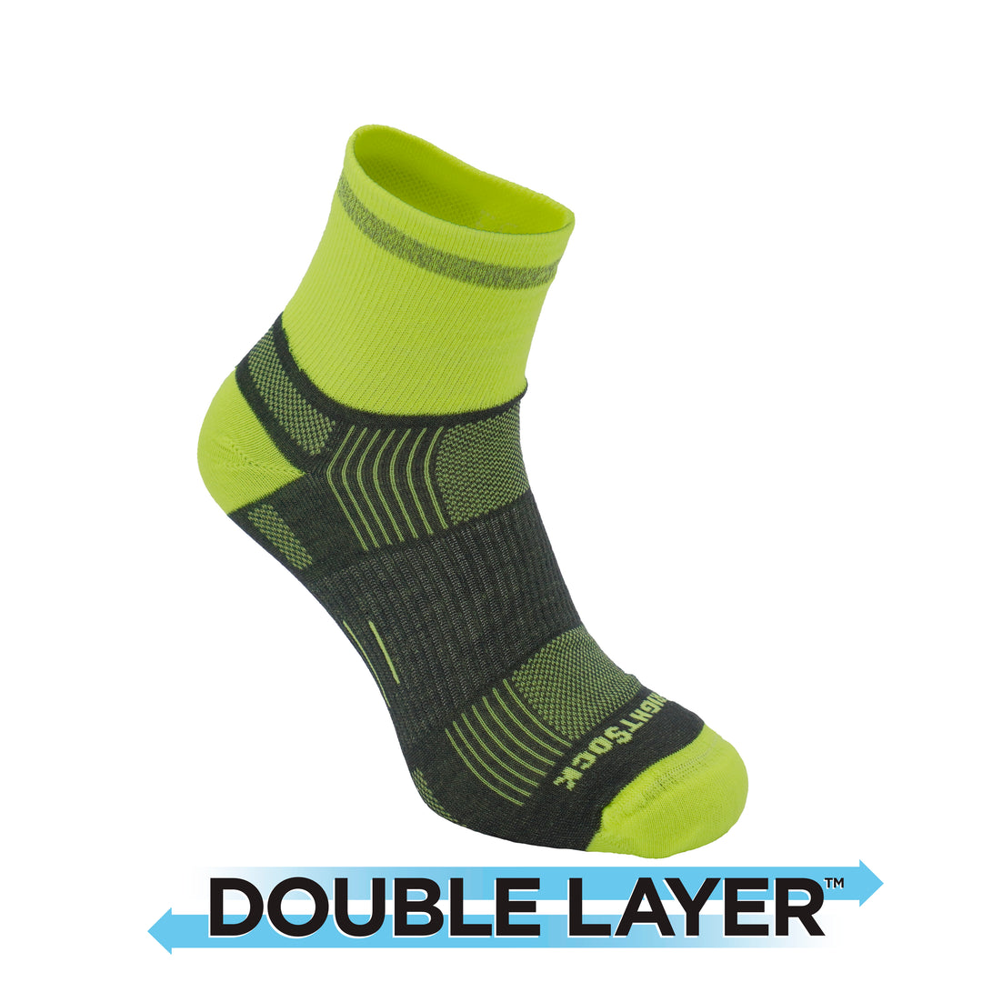 Grey and Yellow mini crew neon socks