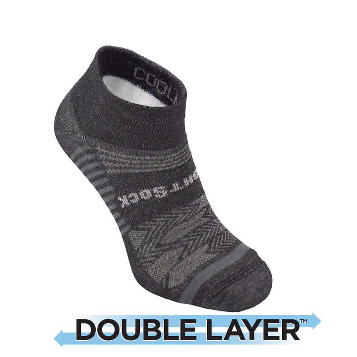 CoolMesh II Low Quarter, Black Pearl, socks, with Wrightsock double layer logo.