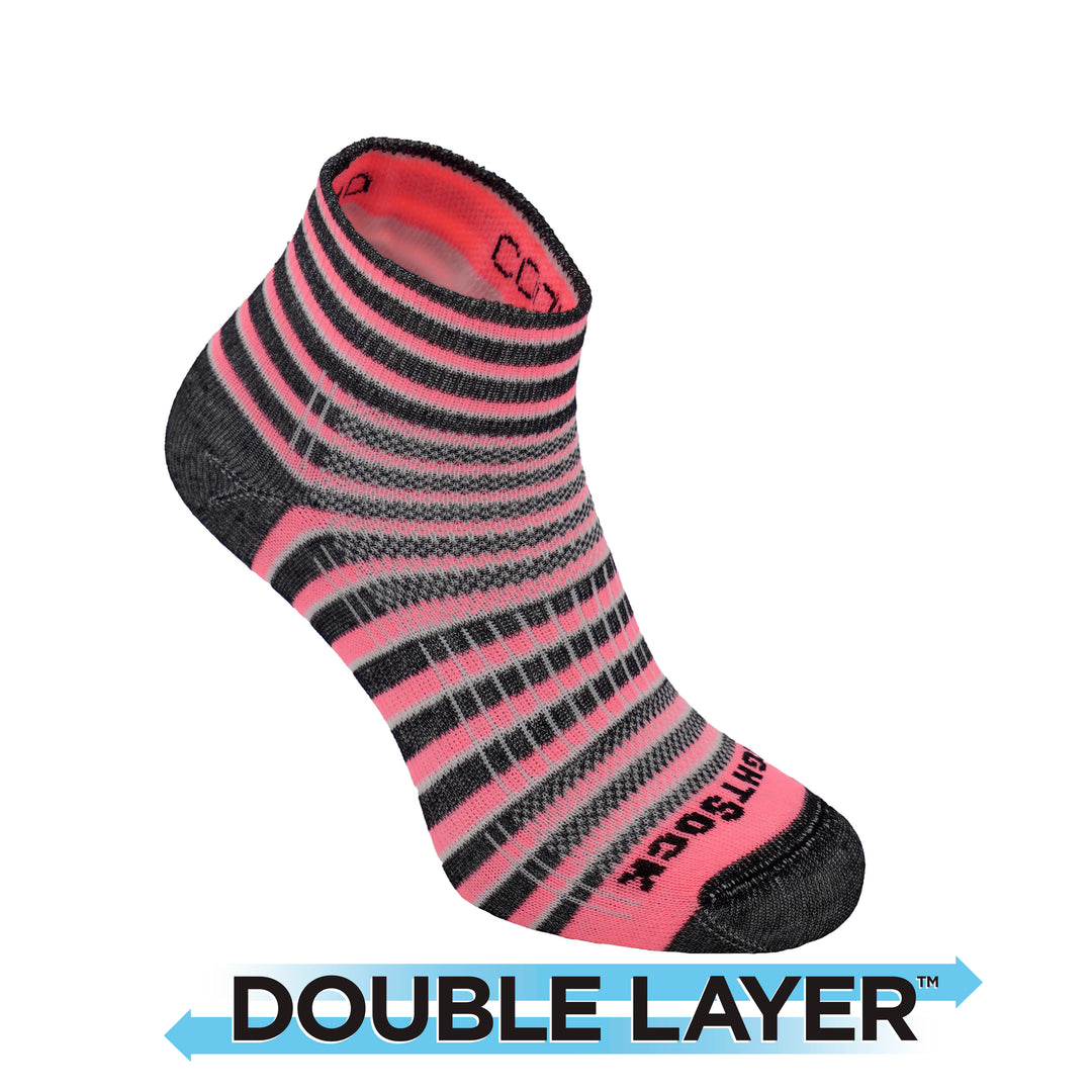 Coolmesh II anti blister socks pink and black stripes.