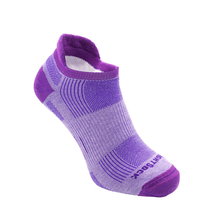 Run, Double Layer, Tab, Purple Plum women's anti-chafing socks