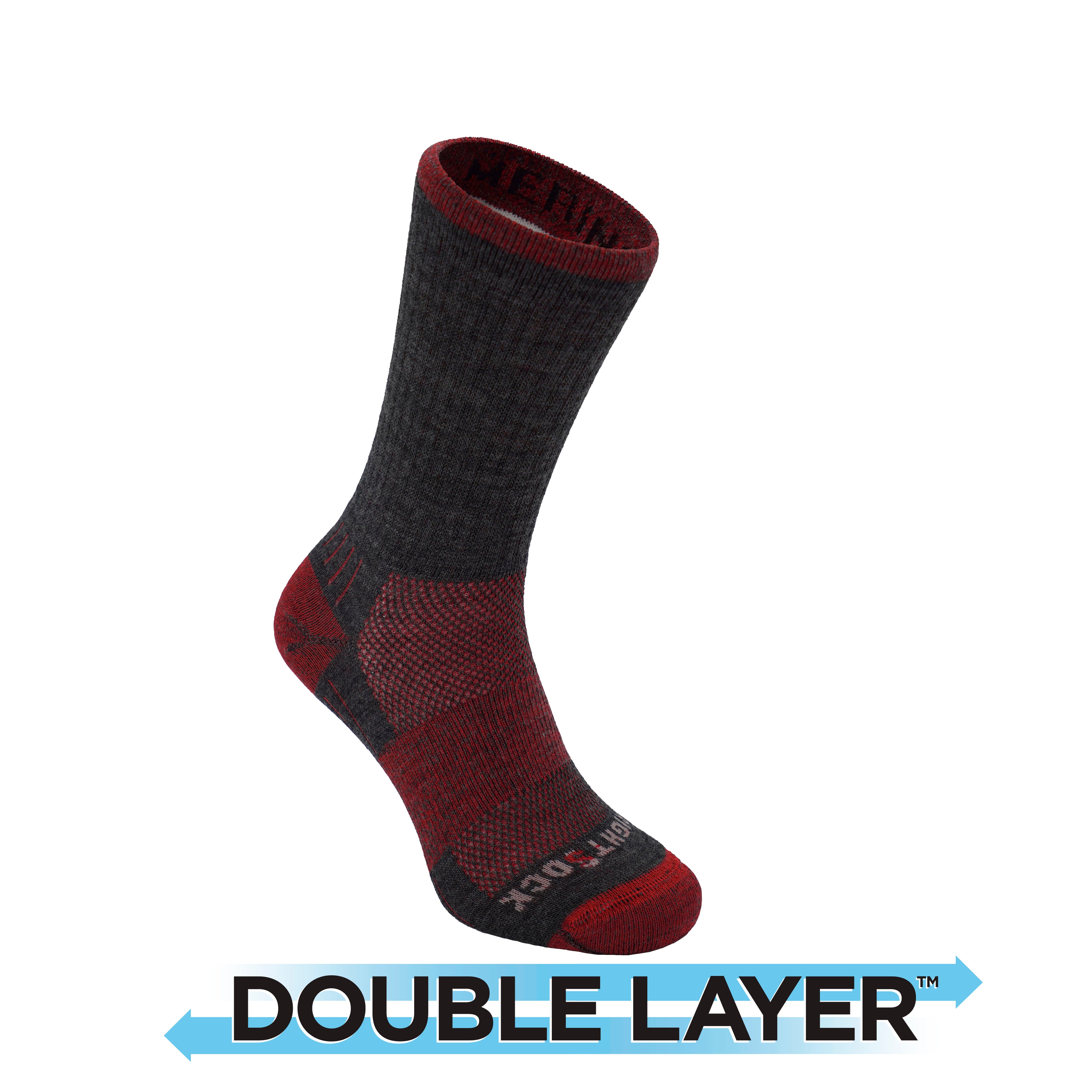 thumbnail image 2 of Woolove Merino Wool Baselayer Socks (2-Pack) - 80% Merino, Moisture-Wicking, Odor Resistant For Hiking, Skiing & Daily Wear 2 of 11