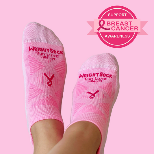 run luxe breast cancer awareness anti-friction socks