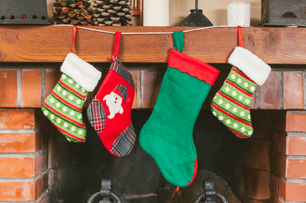 stockings over a fireplace