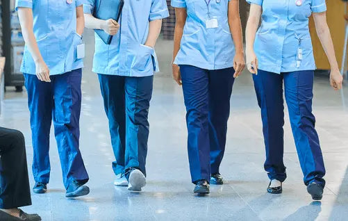 Nurses walking in hospital