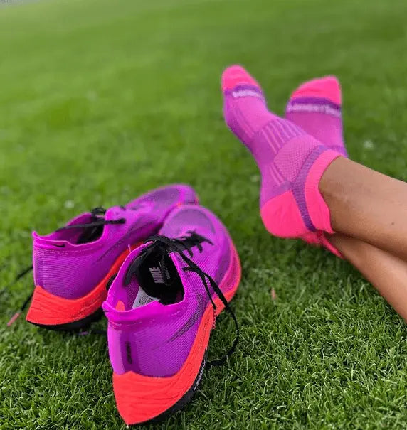 A runner relaxing with low cut socks