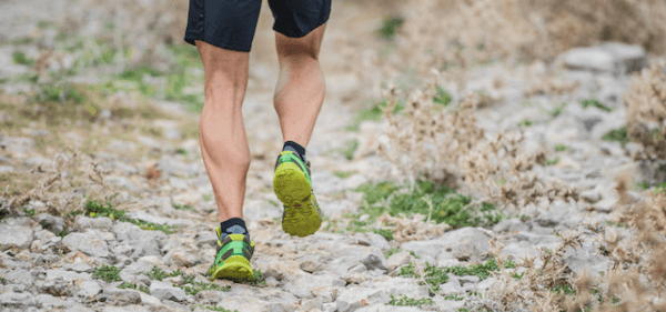 Man trail running in anti-blister socks