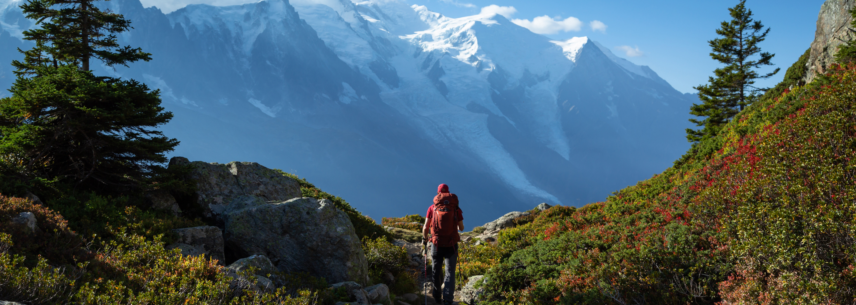 A person wearing Wrightsock Single Layer Hiking Socks in mountains.