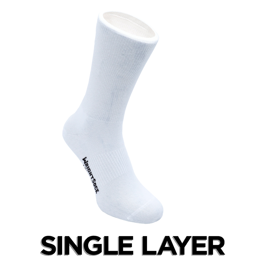Ultra Thin, Single Layer, Crew, White.