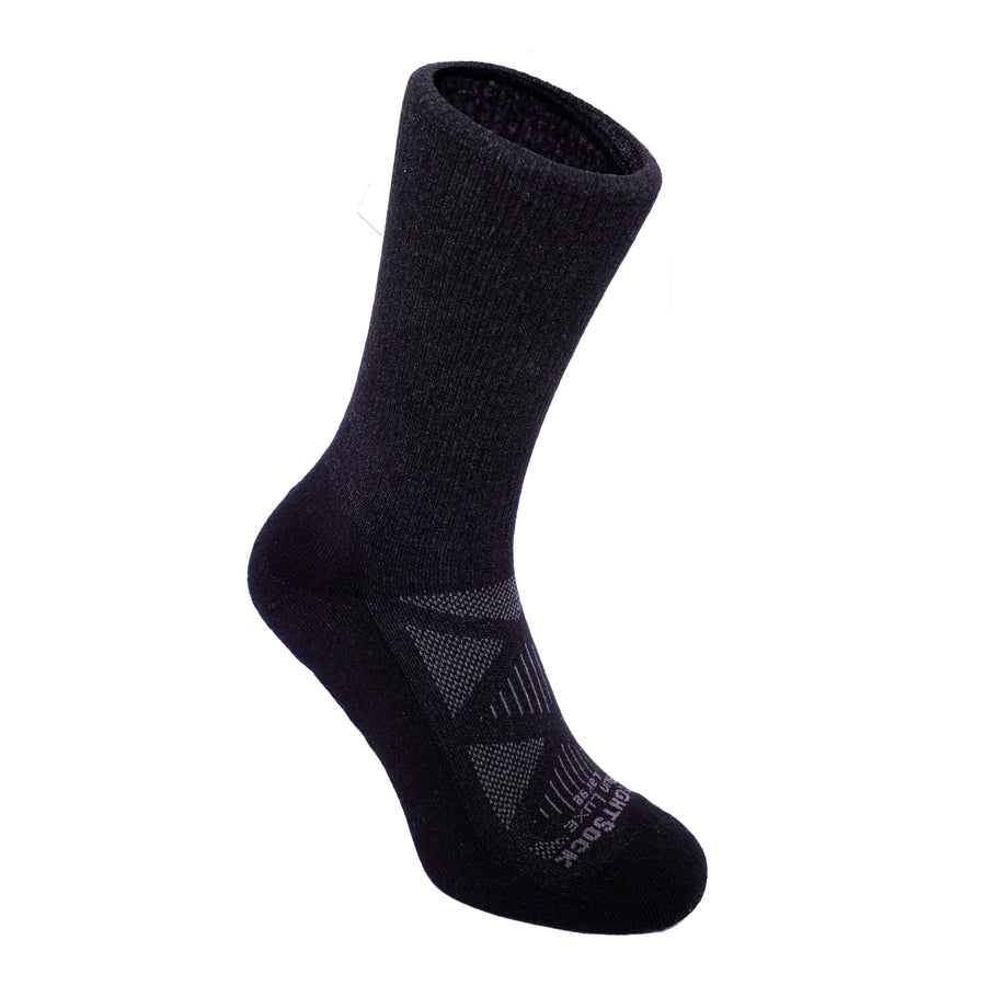 Run Luxe socks, Crew length, black.