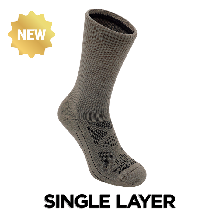 Merino Trail, Crew Length, Hemp Sock.