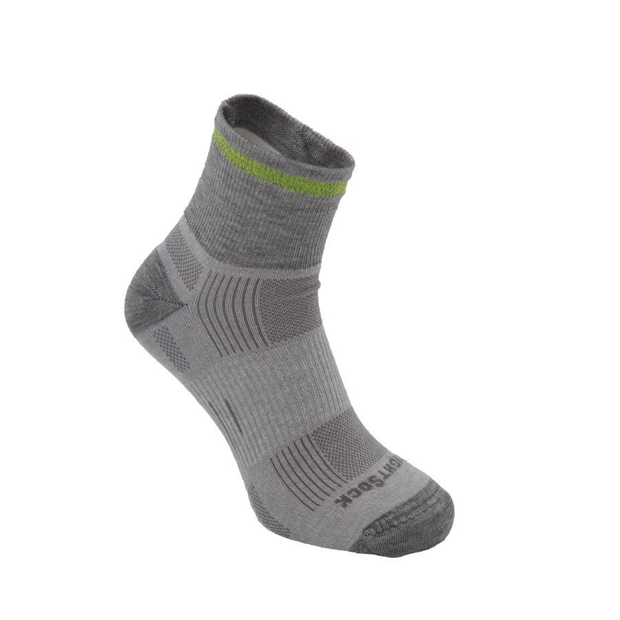 Grey mini crew neon socks