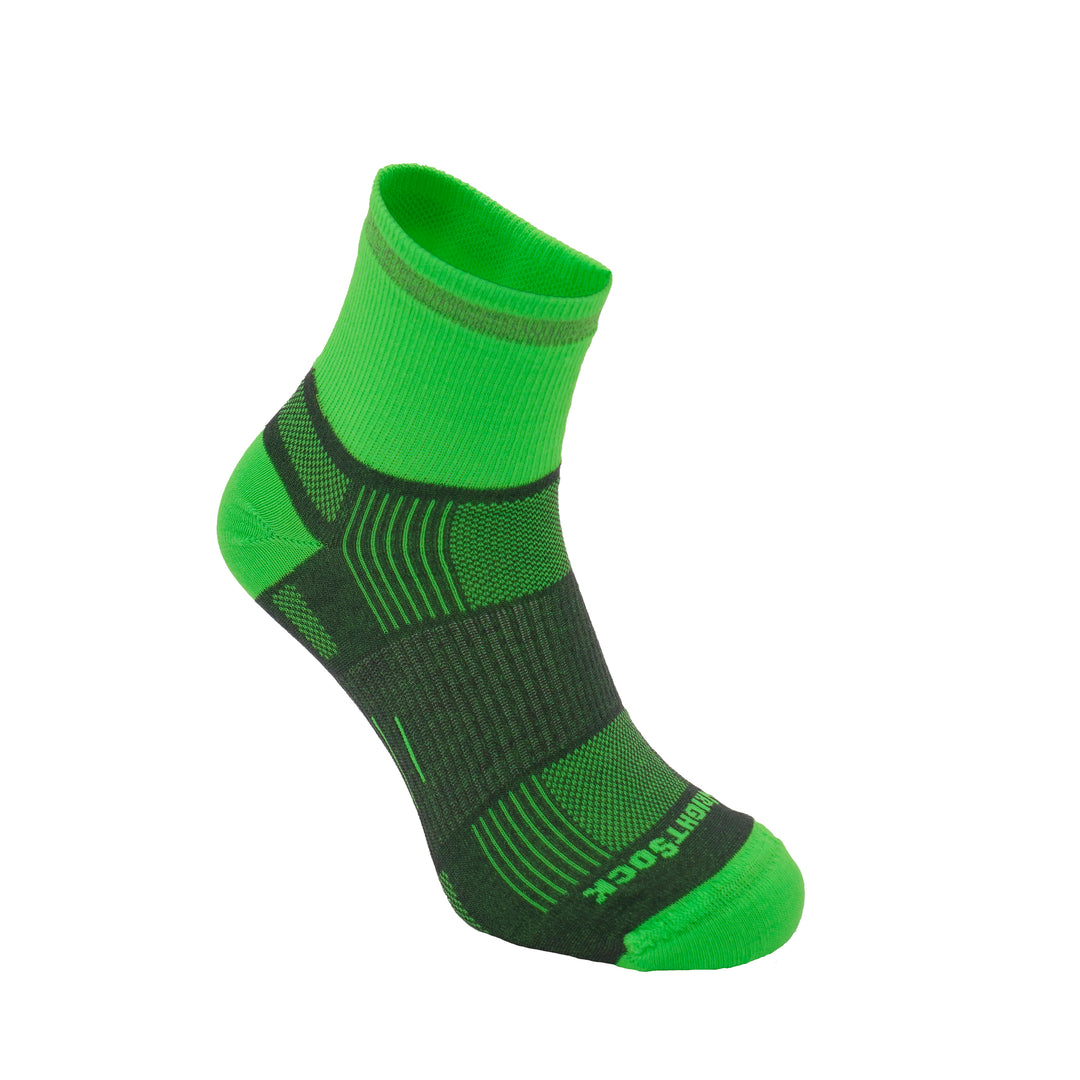 Grey and Green mini crew neon socks