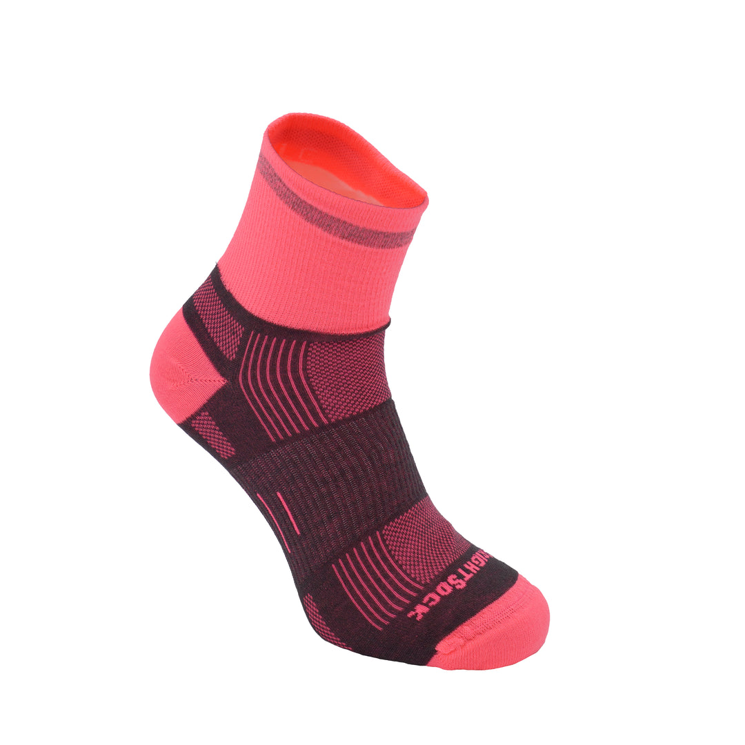 Grey and Pink mini crew neon socks