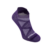 CoolMesh two Cushion style, Tab height, Dark Purple sock with white accents.