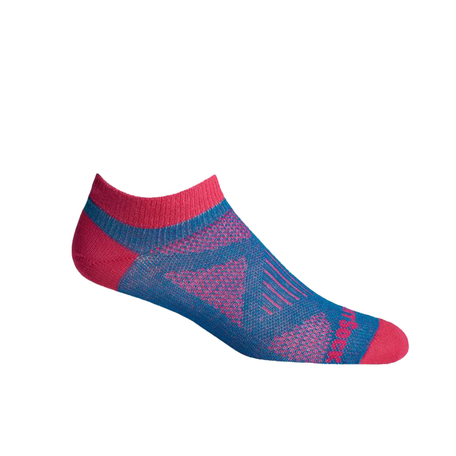 Womens CoolMesh, Double Layer, Lo Quarter, Turquoise Fuchsia socks.