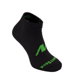 Running two style, Double Layer, Lo Quarter height, Black sock.