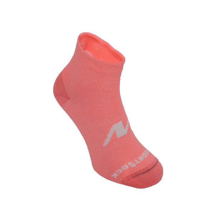 Running two style, Quarter height, Tropical Coral sock.