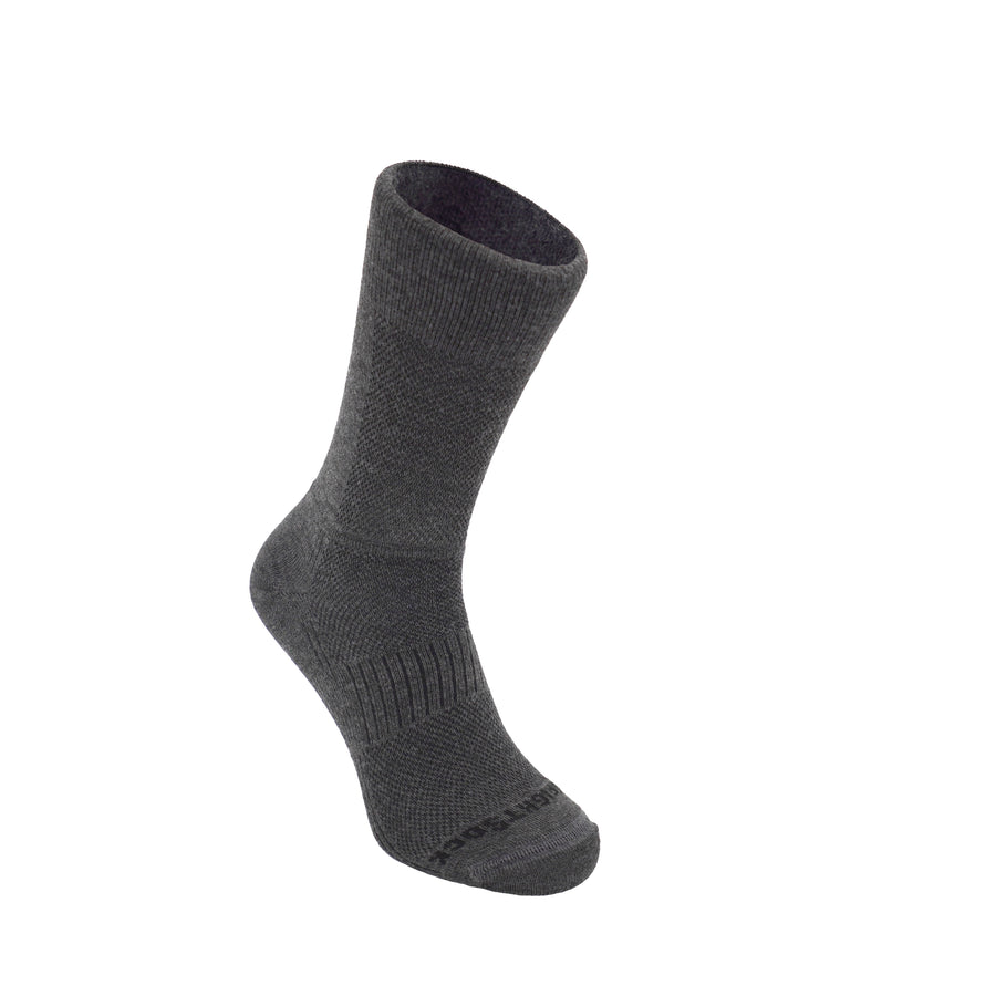 Merino CoolMesh, Crew, Charcoal Black anti-chafing hiking socks