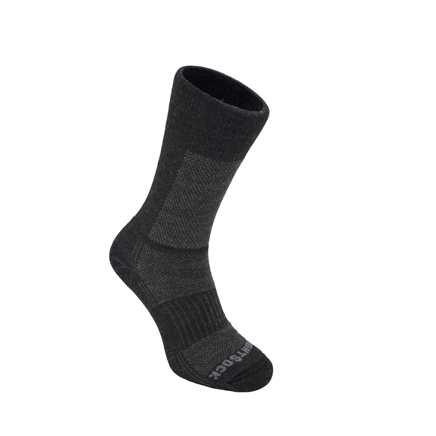 Merino CoolMesh, Crew, Black Grey protective socks for hiking and the outdoors
