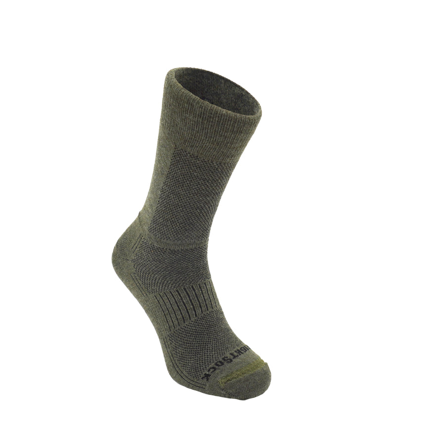 Merino CoolMesh, Crew, Military Green hiking anti-chafing socks