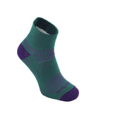 Explore, Double Layer, Quarter, Alpine Green over Wildberry anti-friction socks