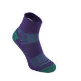 Explore, Double Layer, Quarter, Wildberry over Alpine Green anti-chafing socks
