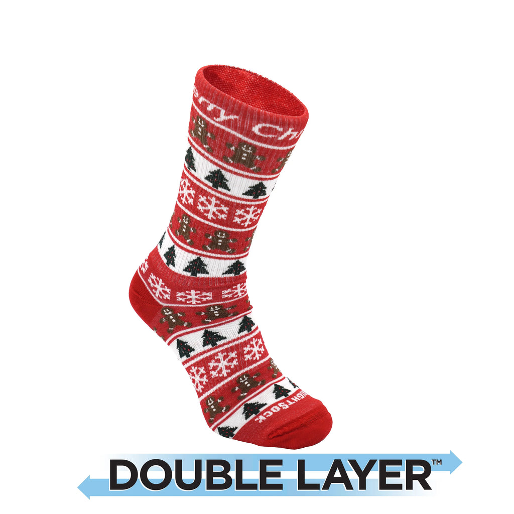 Explore/Travel Anti Blister System Crew Christmas Stripes | Wrightsock