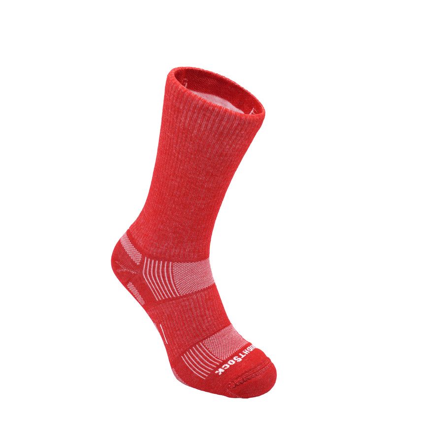 Explore, Red, Crew anti-chafing walking socks