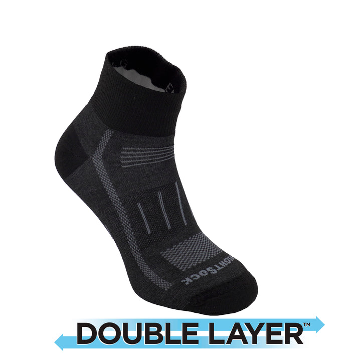 Endurance, Double Layer, Quarter, Black socks.