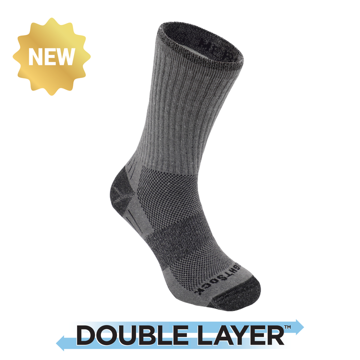 Merino Escape, Crew Length, Charcoal Grey anti-chafing socks