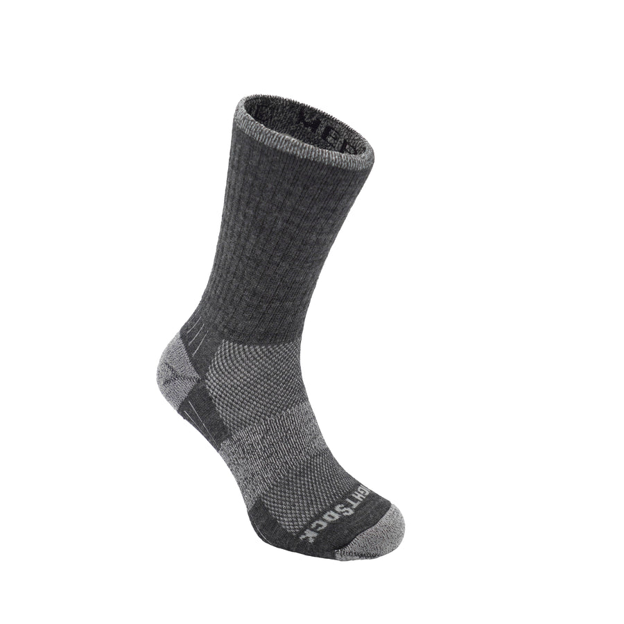 Merino Escape, Crew Length, Grey Smoke anti-friction hiking socks