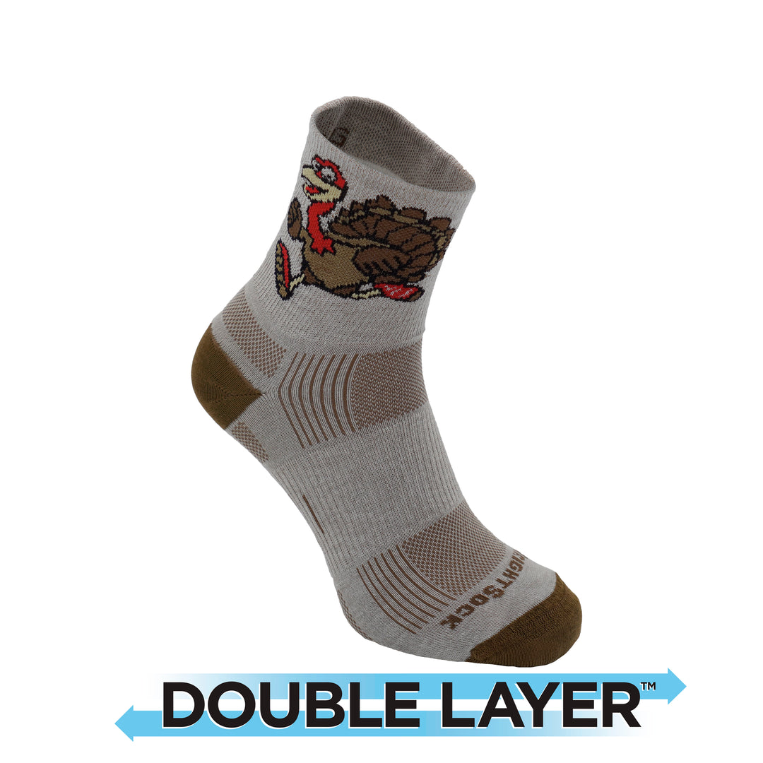 Double layer anti-blister socks with Turkey Trot design