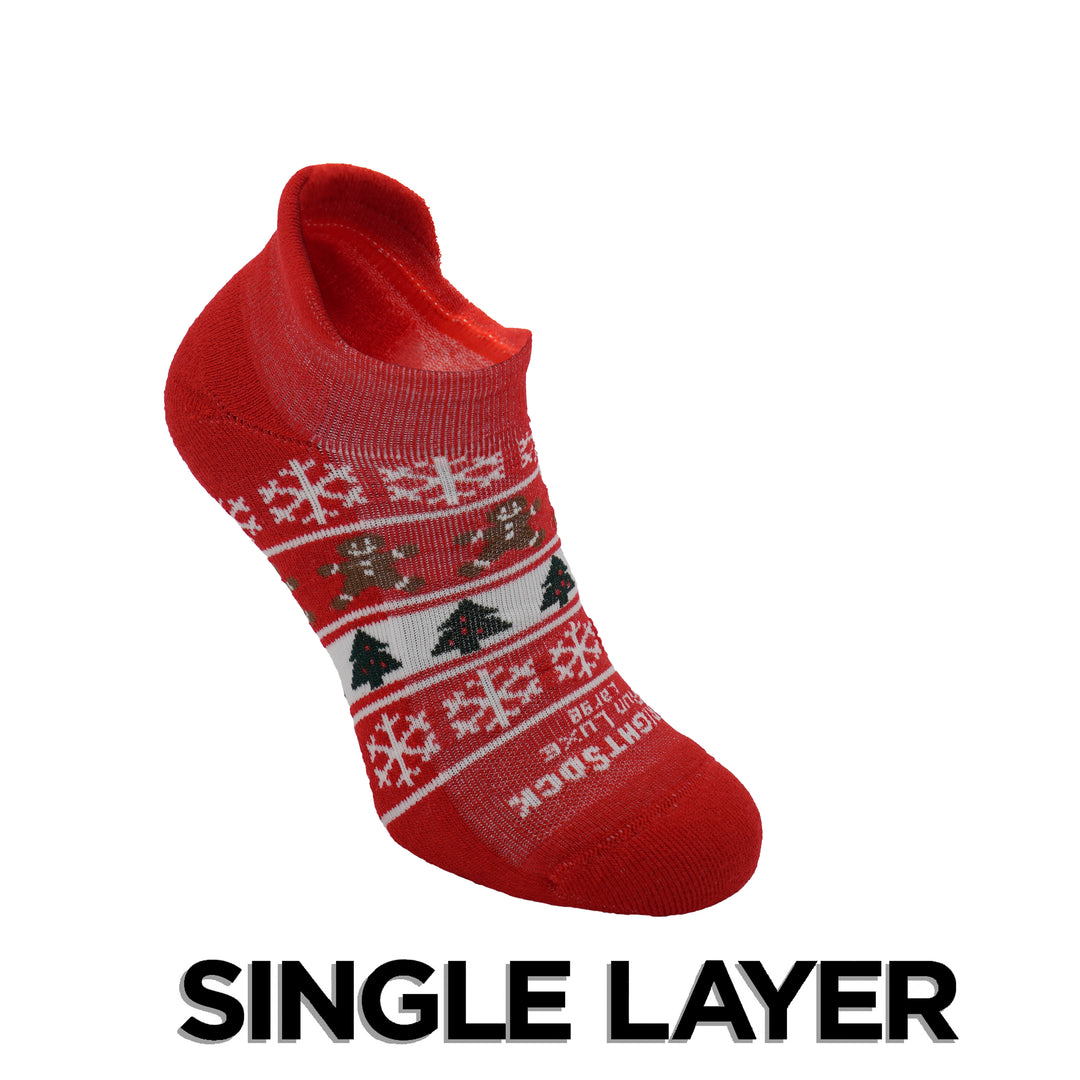 Run Luxe Tab Christmas Stripes running socks.