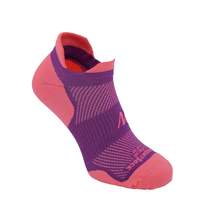 Racer, Tab length, Plum Pink sock.