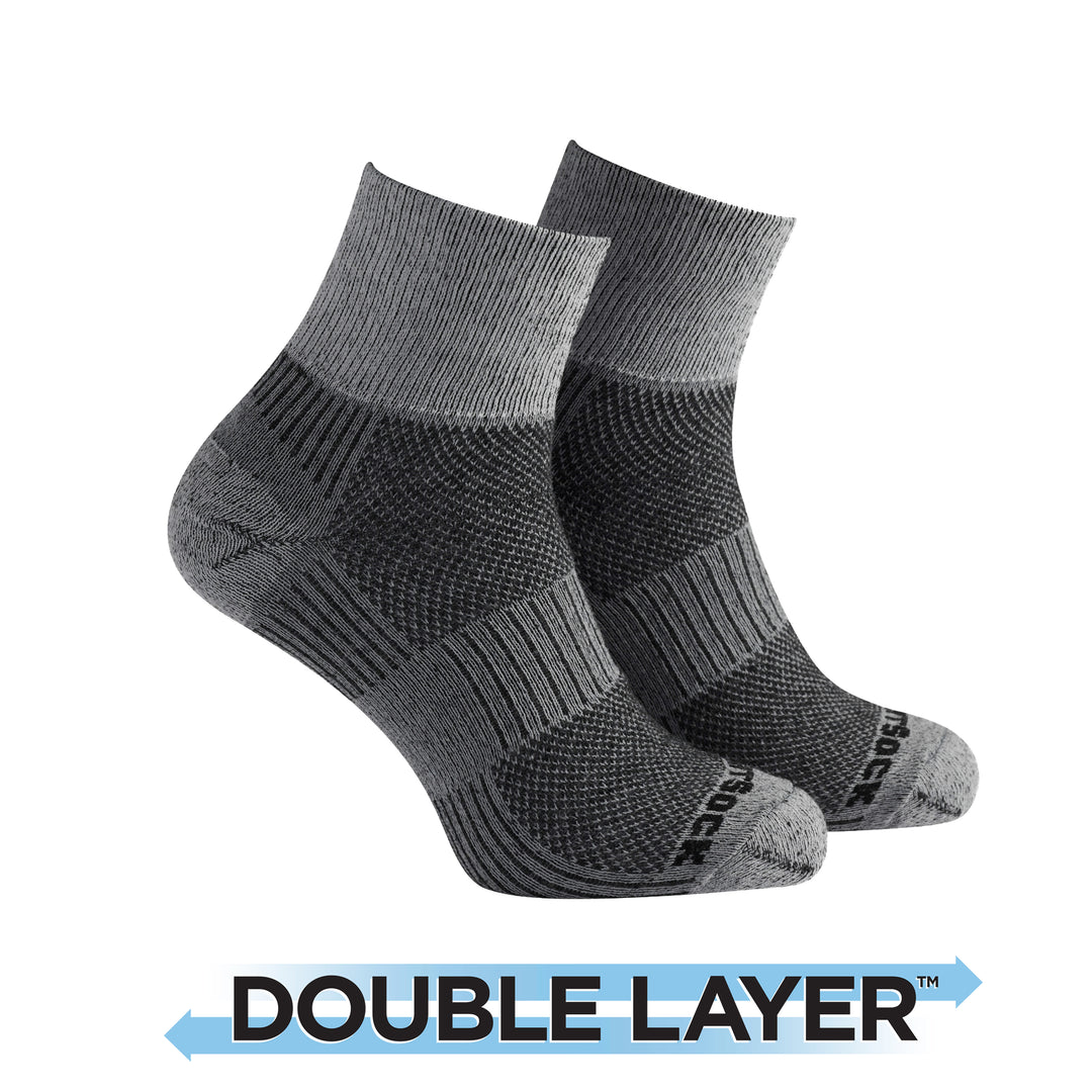 Lite Hike, Double Layer, Quarter, Black White socks.