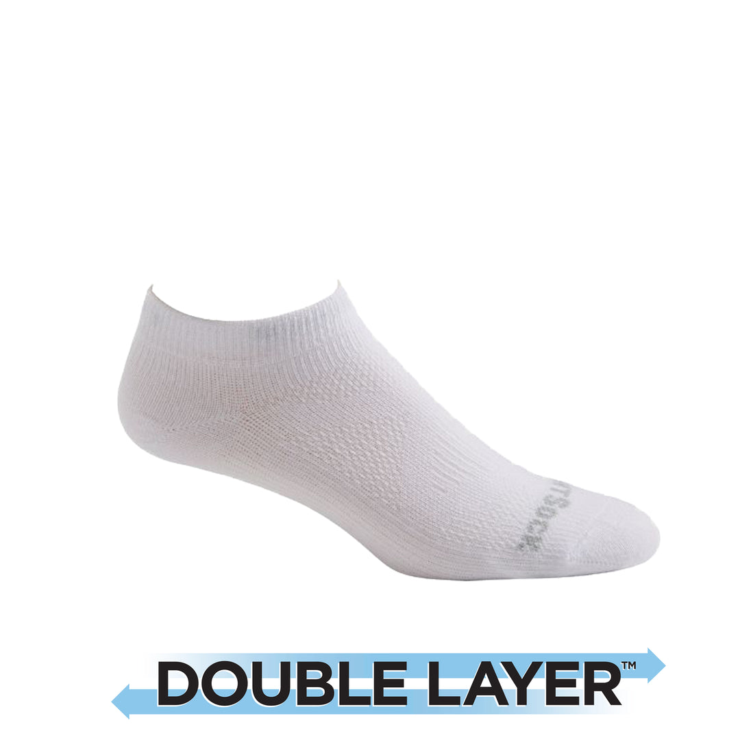Womens CoolMesh, Double Layer, Lo Quarter, White socks.