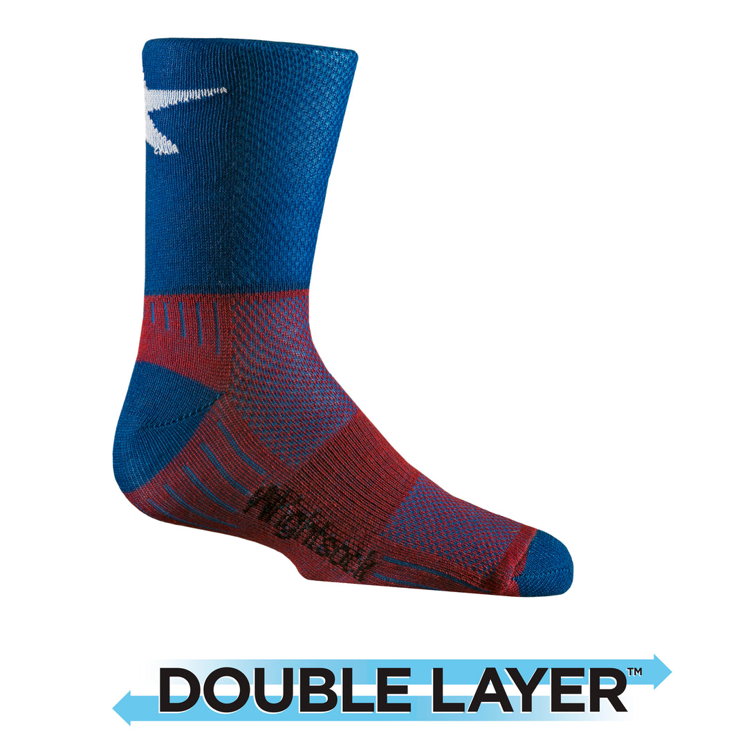 CoolMesh, Double Layer, Crew, Patriot socks.