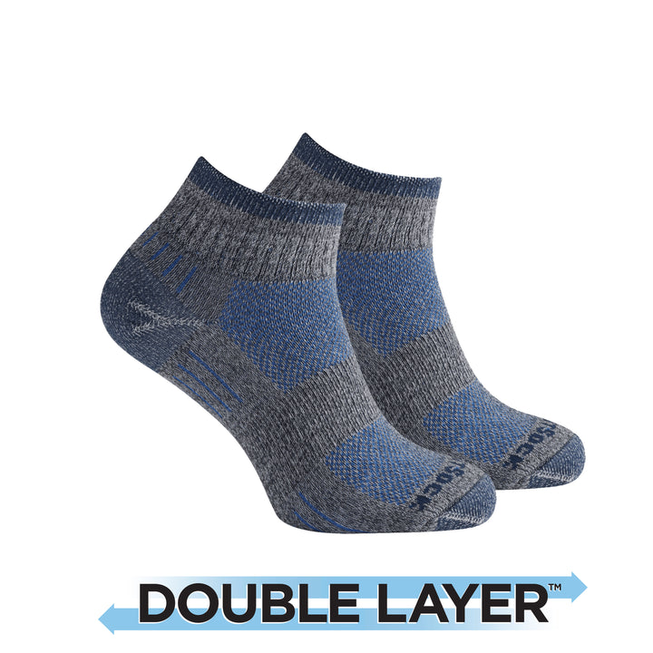 Escape Quarter anti-blister socks, blue twist