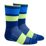 Kids Escape, Double Layer, Crew, Blue Stripes socks.