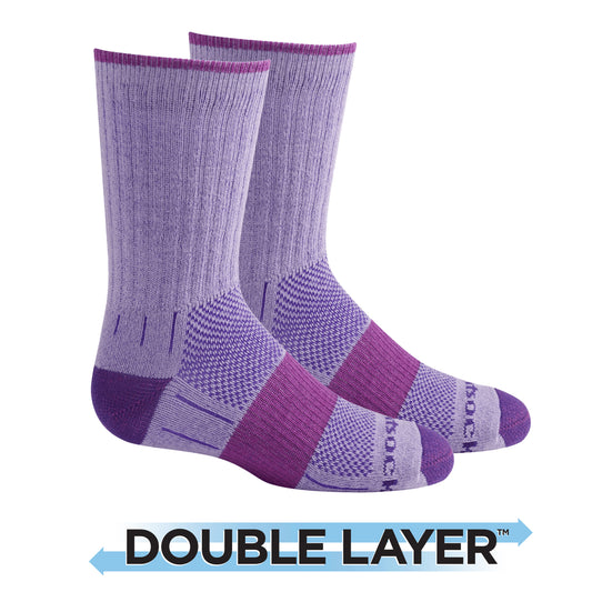 Kids Escape, Double Layer, Crew, Purple Plum socks.