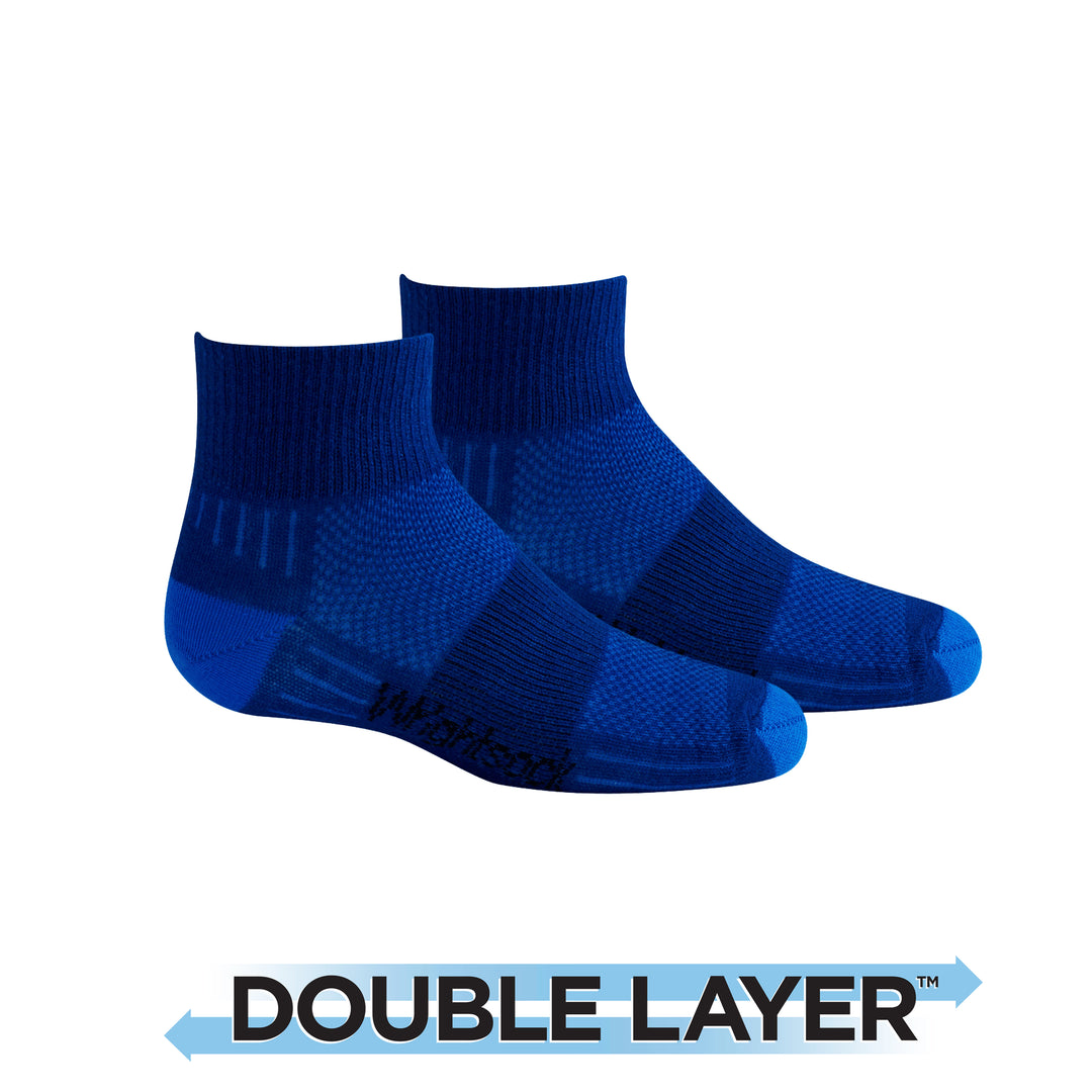 Kids CoolMesh, Double Layer, Quarter, Royal Blue socks.